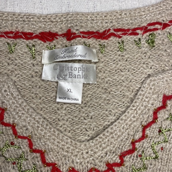 Christopher and Banks hand embroidered sweater - Picture 2 of 7